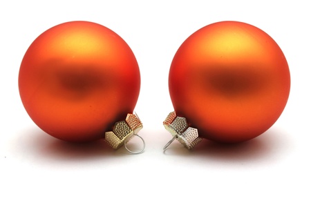 some isolated orange christmas spheresの写真素材
