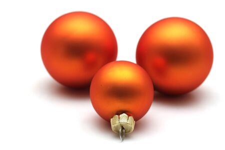 some isolated orange christmas spheresの写真素材