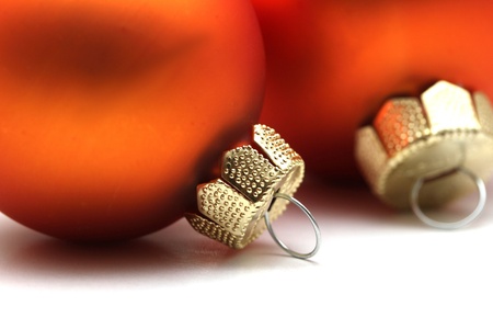 some isolated orange christmas spheresの写真素材