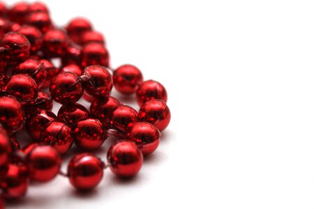 isolated red pearlsの写真素材