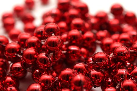isolated red pearlsの写真素材