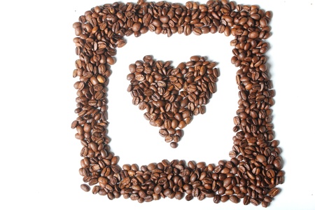 heart coffee with a frameの写真素材