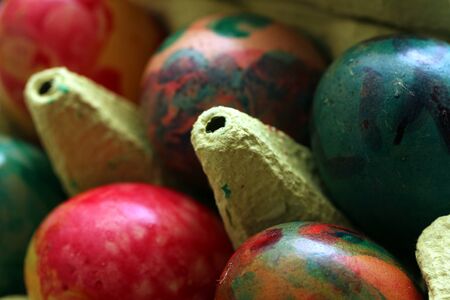 hand painted easter eggsの写真素材