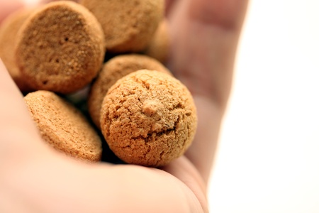 amarettini cookies handの写真素材