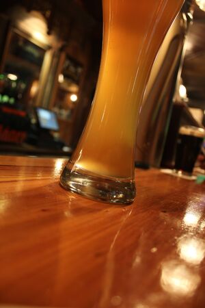 fresh wheat beer served in a pub