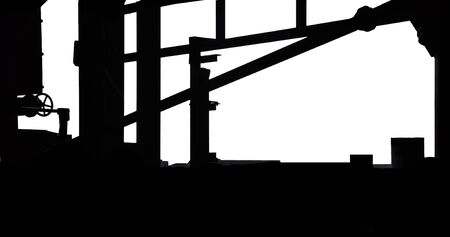 black and white industry structuresの写真素材