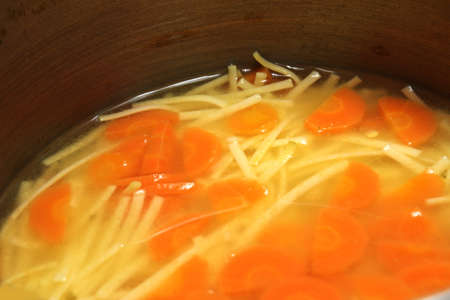 noodle soup textureの写真素材