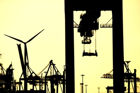 harbor silhouettesの写真素材