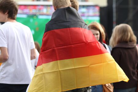 German football fans during public viewing editorial pictureのeditorial素材