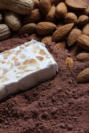 white nougat in cacaoの写真素材