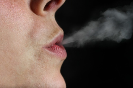 smoking girlの写真素材