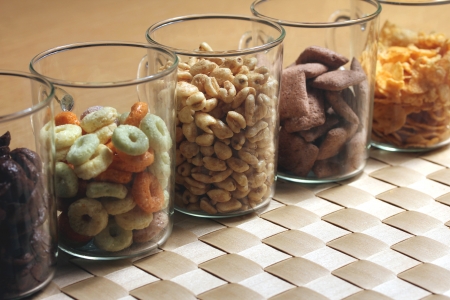 a mix of breakfast cerealsの写真素材