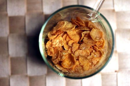 cornflakes in a glass