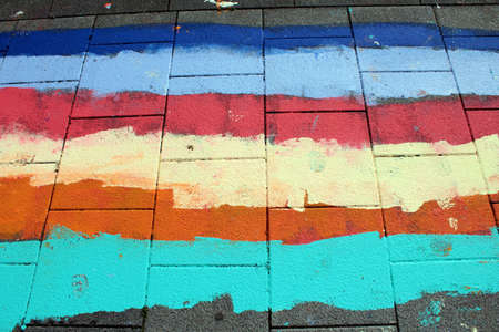 color on the pavementの写真素材