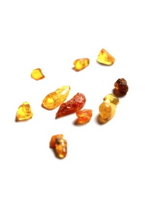isolated amber piecesの写真素材