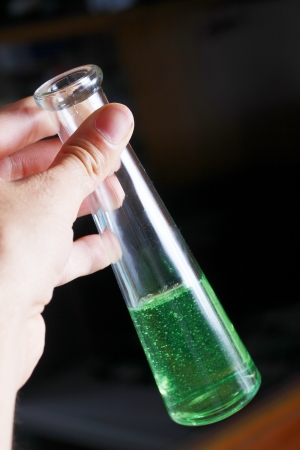 green liquid in a test tubeの写真素材