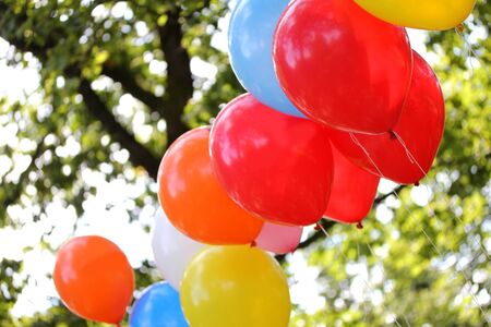 colorful party balloonsの写真素材