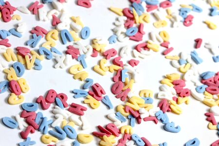 isolated sugar letters backgroundの写真素材