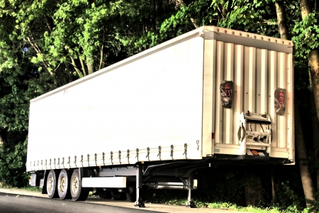 white trailer as a hdr picture