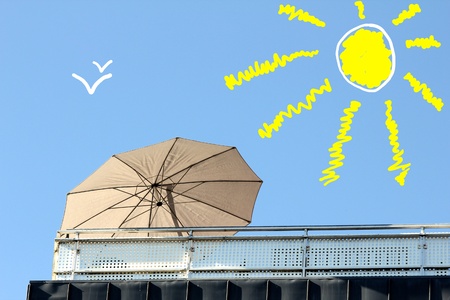 summer on the balconyの写真素材