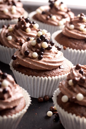 chocolate cupcakesの写真素材