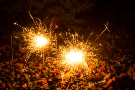 a picture of a burning sparklerの写真素材