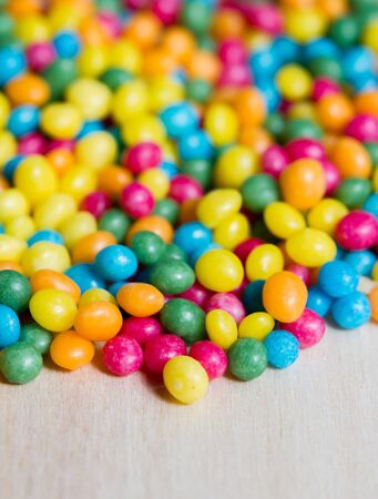 colored sugar pearls backgroundの写真素材