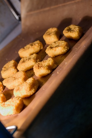 chicken nugets in the ovenの写真素材