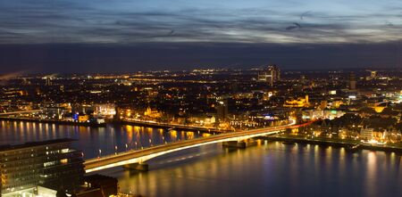 cologne cityscape at nightの写真素材