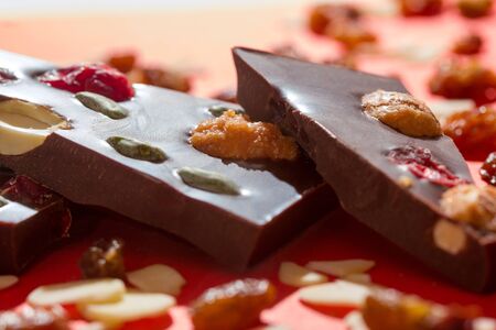 handmade chocolate piecesの写真素材
