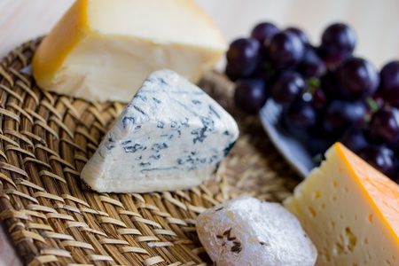 a selection of fine cheeseの写真素材