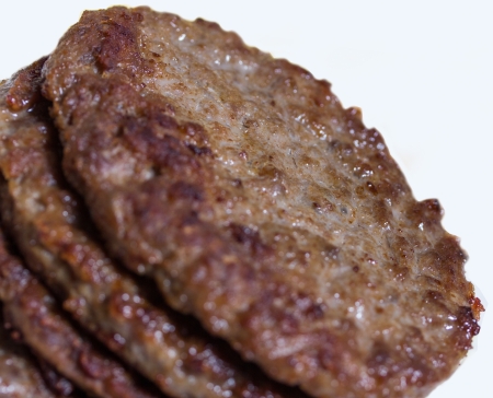 plain hamburger pattysの写真素材