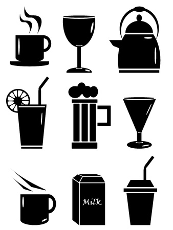 drinking beverages iconsのイラスト素材