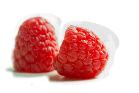 isolated raspberries