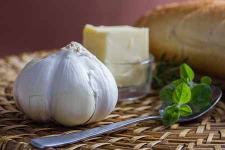 garlic butter baguetteの写真素材