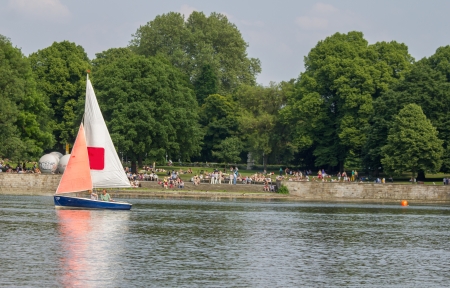 lake fun Aasee Muenster germanyのeditorial素材