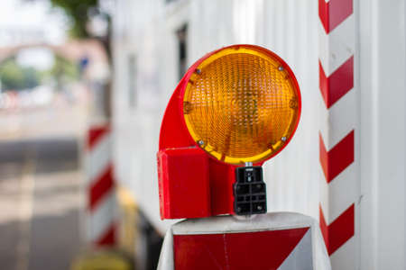 construction side warning lightの写真素材