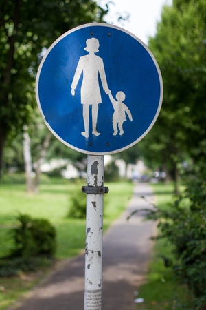 pedestrian walking route signの写真素材