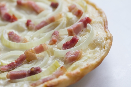 selfmade Flammkuchen isolatedの写真素材