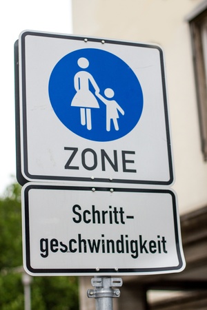 german pedestrian zone signの写真素材