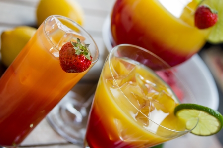 fruity cocktails and long drinksの写真素材