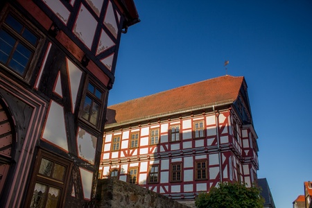 old historic german housesの写真素材