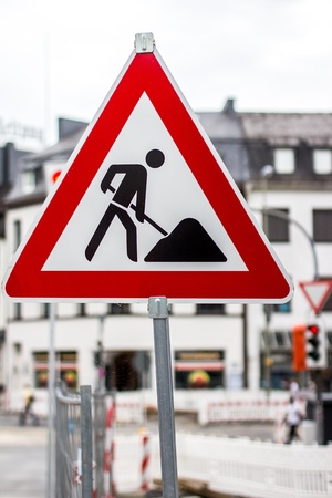 german construction side signの写真素材