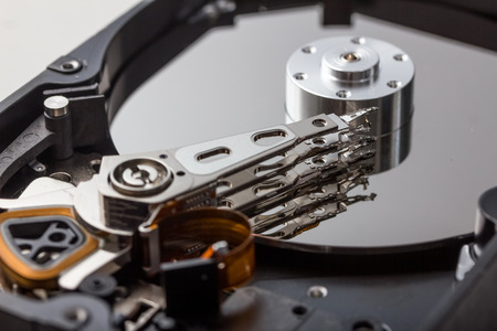 open computer hard diskの写真素材