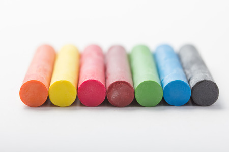 colorful oil pastelsの写真素材