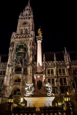 munich town hall at nightのeditorial素材