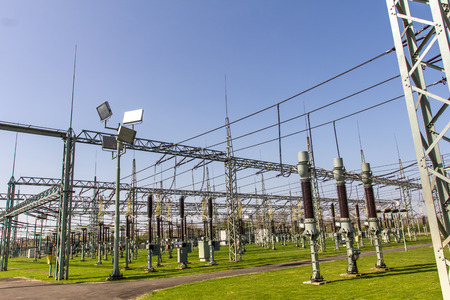 german high voltage power lineの写真素材