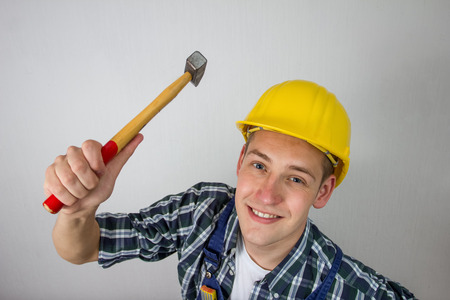 construction worker with a hammer