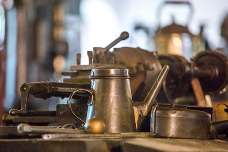 oil can in old factory hall