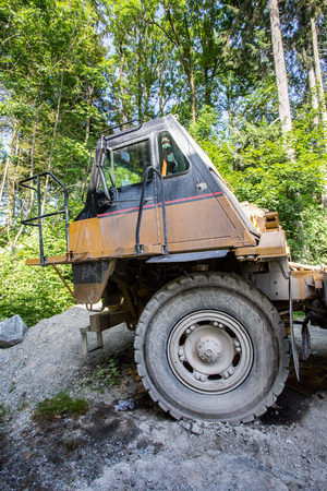 a large wheel loaderの写真素材
